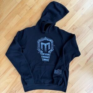 Mark Rober Logo Men's Black Hooded Sweatshirt w Kangaroo Pocket Size S